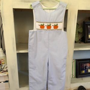 Smocked pumpkin longall Three Sisters